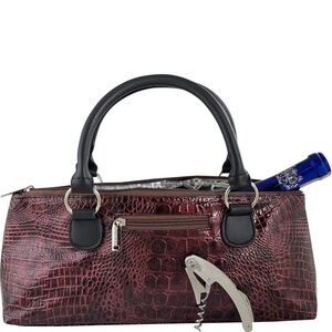 Wine Clutch bag Croc Design burgundy, and black